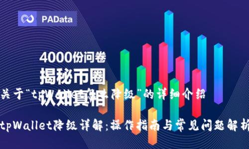 关于“tpWallet怎么降级”的详细介绍

tpWallet降级详解：操作指南与常见问题解析